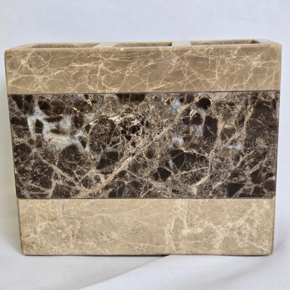 Montecito Marble Toothbrush Holder 4.75